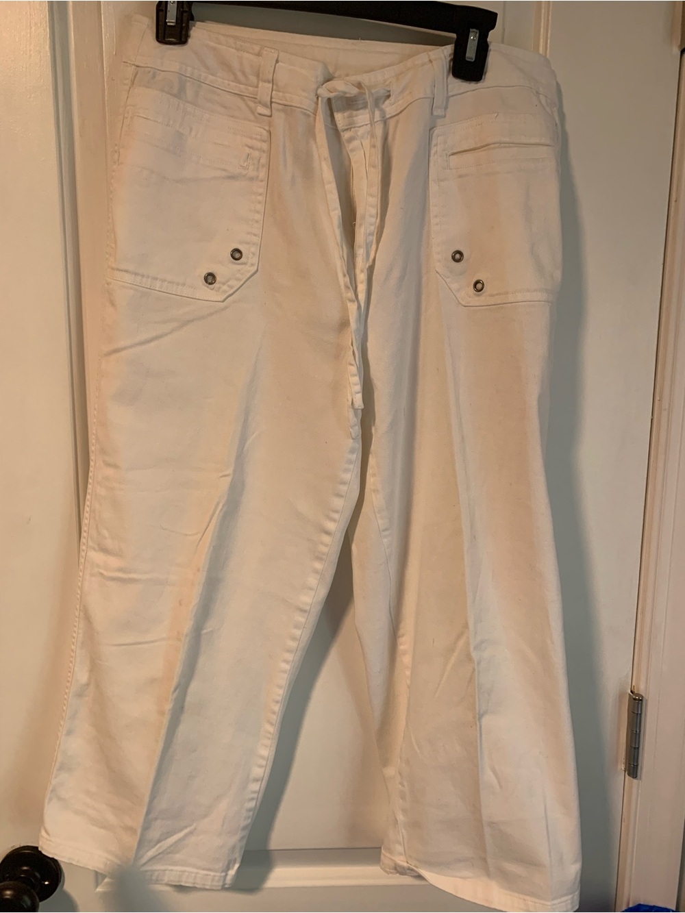 Fashion Bug White Drawstring Capris